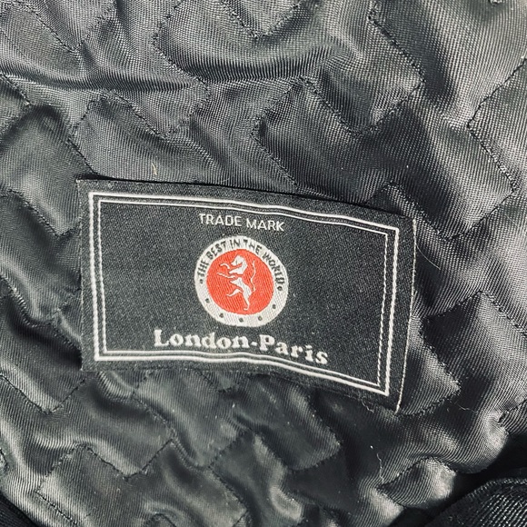 Unisex Vintage French "Lafayette Homme" Black 100% Leather Cap Front Snap ~SZ 56 - Picture 7 of 10